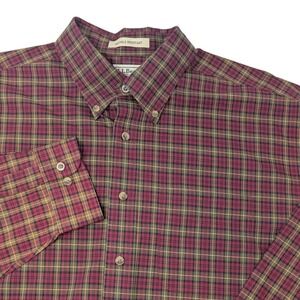 LL Bean Mens XL Tall Wrinkle Resistant Plaid Long Sleeve Button Down Shirt